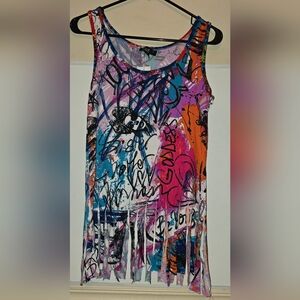 Colorful Graffiti Print Dress